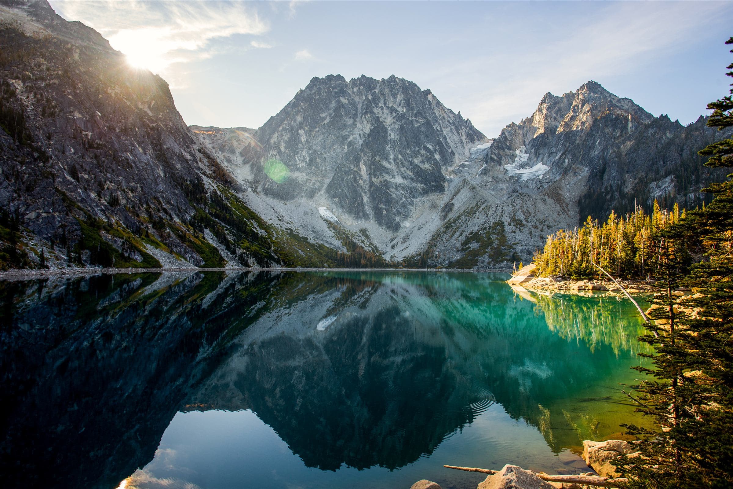 An alpine lake in the mountains near the Wenatchee Valley